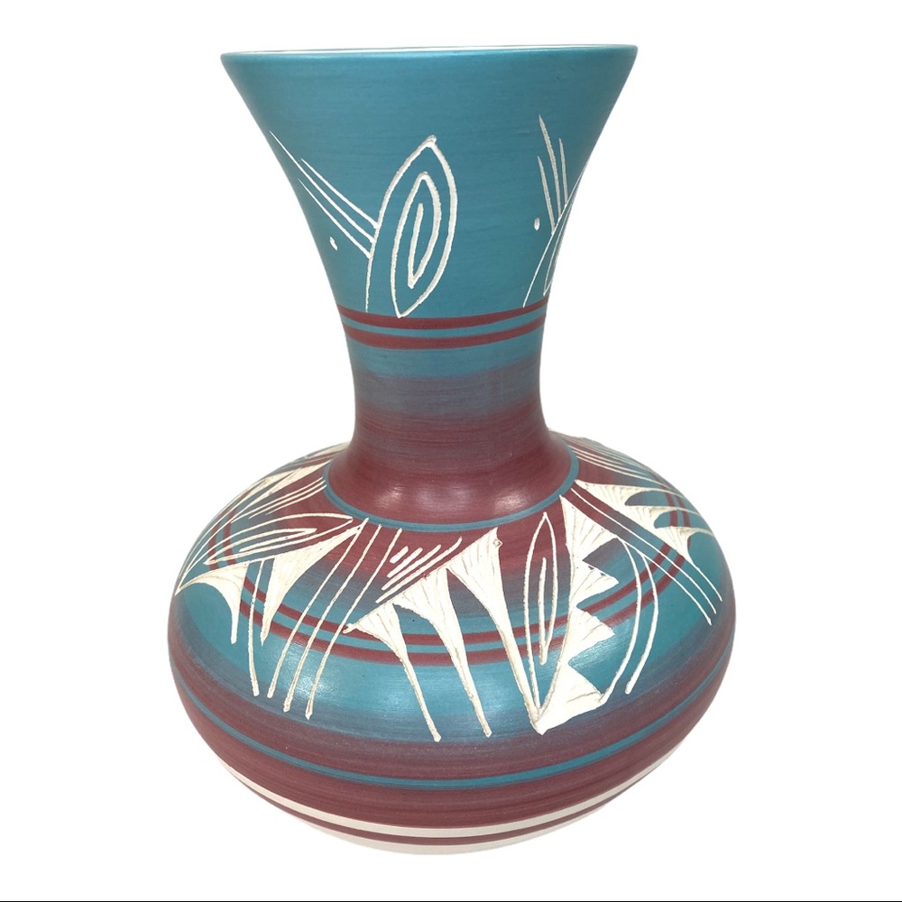 Original Navajo Silas Native American Etched Vase - Picture 8 of 10